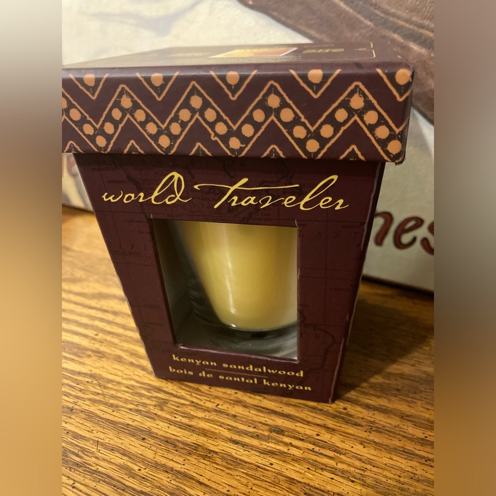 Pier 1 World Traveler Collection Candle Kenyan Sandalwood - Glass Container NIB